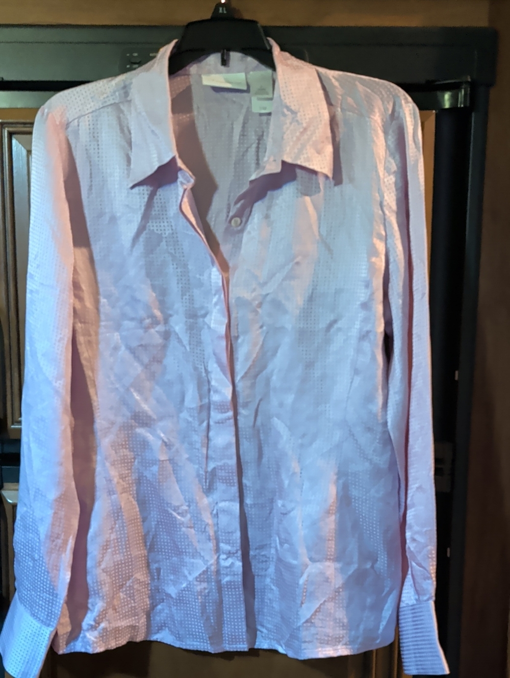 Liz Claiborne Light Pink Silk Women's Button-Up Blouse